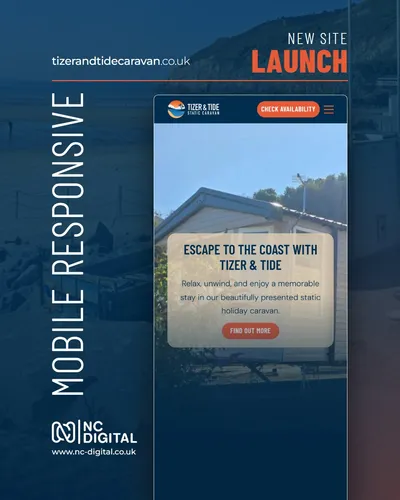 Tizer and Tide homepage opening section on a mobile phone