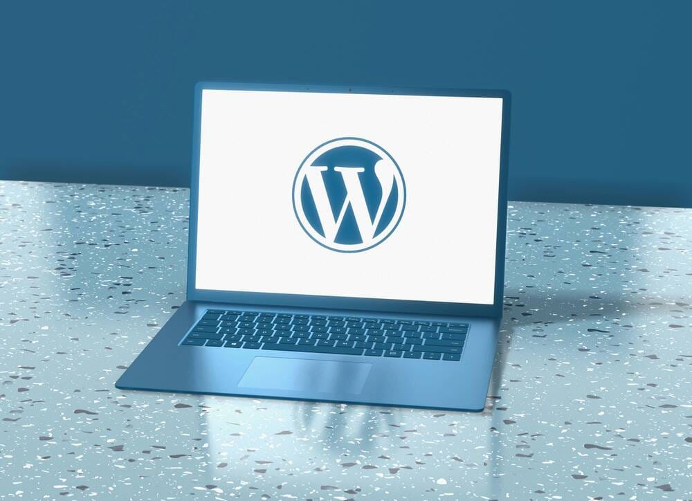 picture of laptop with wordpress open